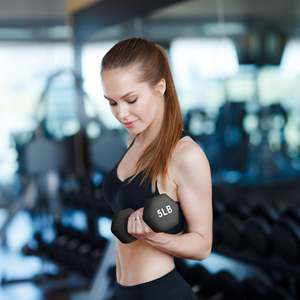 Set di manubri rivestiti in neoprene BalanceFrom da 5, 8, 12 libbre con supporto per il fitness - Product Image 5