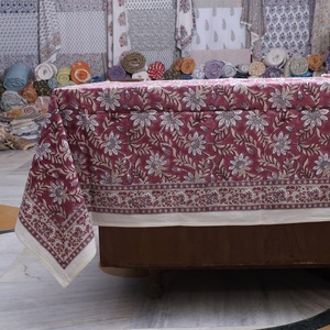 Luxury Hand Block Printed <b>Table</b> <b>Cloth</b> Made from 100% Organic Cotton Home Decor Textile Traditional Block Printing Design - Product Image 2
