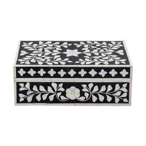 กล่องทิชชู่สีดำสีขาวสุดหรูกล่องกระดาษทิชชู่สำหรับตกแต่งทำจากไม้ทรงสี่เหลี่ยมผืนผ้าทันสมัยทนทานสำหรับเป็นของขวัญเครื่องประดับในบ้าน - Product Image 1