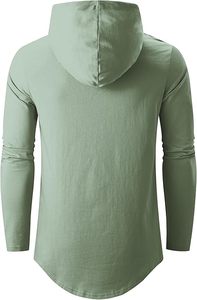Pull à capuche décontracté pour hommes, couleur unie, 100% coton, poche à séchage rapide et respirant, haute qualité - Product Image 5
