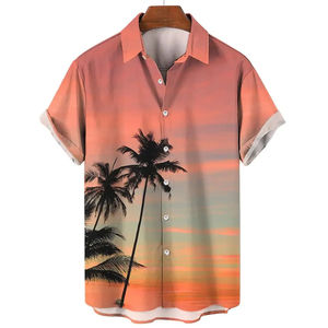 Chemise pour hommes t-shirts de plage décontracté respirant à manches courtes chemises boutonnées 3D imprimé vêtements pour hommes vacances d'été - Product Image 6