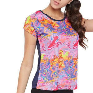 เสื้อยืดคอกลมสำหรับผู้หญิงพิมพ์ลายซับลิเมชัน - Product Image 3