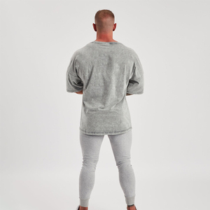 Camisetas de Punto Sólido con Lavado Ácido para Hombre de Alta Calidad, Impresión de Logotipo Personalizado, 230g, 100% Algodón, Antiarrugas, Ropa Urbana, MOQ Bajo 10 - Product Image 4