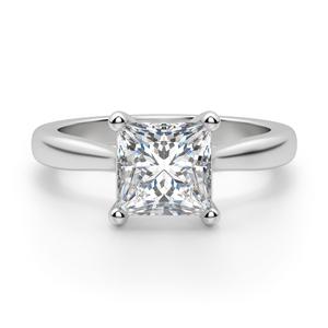 Anillo de Moissanita con Corte Princesa de 3.20 CTW en Oro Blanco con Engaste Celta para Mujer, Regalo de Aniversario y Cumpleaños - Product Image 1