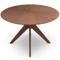 Table à manger ronde minimaliste Patio extérieur Villa Meubles de maison en bois massif-Iyus