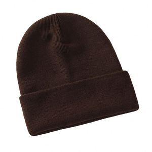 Fabricant de bonnet de manchette broderie patch Logo tricot 100 coton bonnet en cuir patch Beanie avec logo personnalisé - Product Image 3