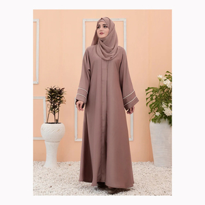 Lujo costura a mano con cuentas Abaya venta al por mayor Dubai Islam mujeres vestido manga larga tradicional musulmán ropa y accesorios - Product Image 1