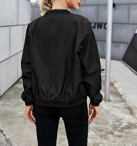 Chaqueta Bomber de Cuero Genuino para Mujer, Estilo Moderno, Alta Calidad, Estampado Crudo, Colores Personalizables - Product Image 5