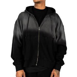New custom zip hoodie men apparel resale cotton <b>zipper</b> hoodie for online fashion brands - Product Image 4