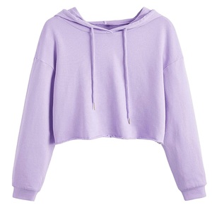 Sweat à capuche personnalisé pour femmes sweats à capuche décontractés pour femmes sweats courts pull-over court sweat à capuche oversize teint en brun pour femme - Product Image 6