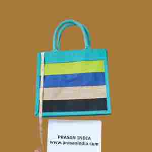 <b>Personalised</b> Large Jute Tote <b>Bag</b> with Wild Flowers Floral Design Customised <b>Shopping</b> and Gift <b>Bag</b> - Product Image 2