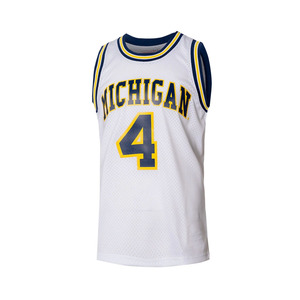 Maillot de basket-ball personnalisé par sublimation, débardeur sans manches en maille blanche, numéro 4, vêtements de sport respirants pour hommes adultes - Product Image 1