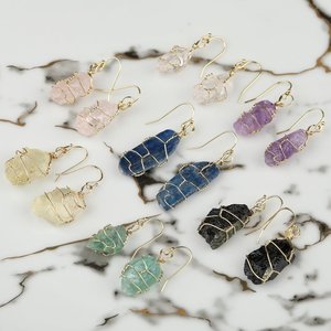 ต่างหูห่อด้วยลวดหยาบชุบทองสเตอริ925สำหรับผู้หญิงเครื่องประดับแบบเจาะละเอียดออกแบบได้ตามต้องการ - Product Image 1