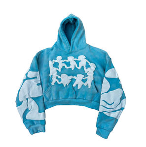 OEM Calidad 100% Algodón Unisex Puff Impresión Sudadera con capucha Diseñador personalizado Crop Winter Fleece Fabric para hombres y mujeres - Product Image 1