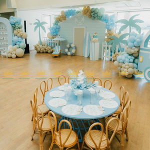 Modern Colorful Round Rattan Outdoor Safety Set Table and <b>Chairs</b> for <b>Kids</b>-for Gatherings and Parties - Product Image 1