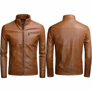 Chaqueta de cuero con cremallera informal para hombre de otoño invierno de calidad profesional - Product Image 4