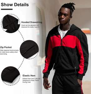 Chándal de gimnasio de dos piezas para hombre de alta calidad, logotipo personalizado, ropa de Jogger con cremallera completa para entrenamiento de invierno, conjunto de entrenamiento Popular para correr - Product Image 4