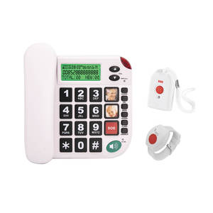 Téléphone filaire d'urgence SOS-200 pour seniors, avec pendentif et bracelet SOS sans fil, sans frais mensuels pour les hôtels - Product Image 5
