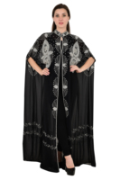 Robe Abaya en Georgette Élégante et Chic, Broderie Sans Couture, Respirante, Grande Taille, Modeste, Printemps, Longueur Ras du Sol, Extensible dans les Quatre Sens