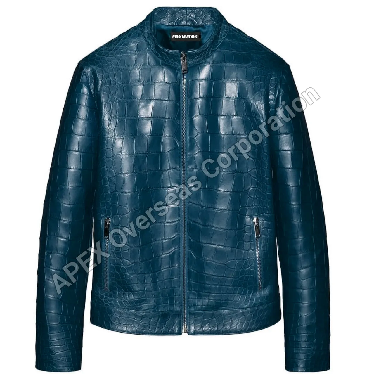 OEM Herren Echt leder Krokodil geprägte Print Jacke Biker Motorrad jacke Lila Glänzende Herren Jacke Mantel Kuhle der