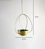 WB INC - Pots de fleurs suspendus en fonte de style indien, design classique, avec chaîne, durables, écologiques, revêtement poudré, pour intérieur et extérieur