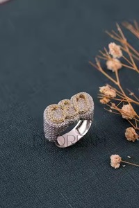 Venta caliente VVS Moissanite 925 anillo de plata esterlina chapado en oro rosa prueba de diamante pasa regalo fino para hombres boda - Product Image 3