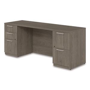 Alera AE1NZK-UF2472FF Meuble de rangement à double piétement série Seville 72 pouces. X 24 pouces X 29 In. Walnut-Tom 24 In. X 24 Mobilier de bureau - Product Image 4