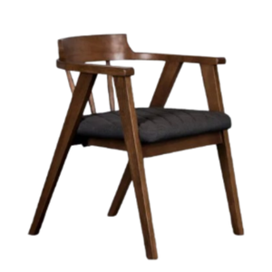 Sillas de Oficina Ejecutivas de Madera de Teca Sólida con Asientos Acolchados, Diseño Moderno, Reposabrazos Ajustables, Movimiento Oscilante - Muebles para Oficina en Casa - Product Image 3