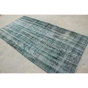 Tapis turc vintage 4,4 x 8,5 pieds, tapis d'intérieur, tapis persan bleu - Product Image 4