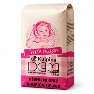 Farine de semoule de blé séchée DEM Kulpin T 400, sac de 1 kg, stockage à l'abri de la chaleur et de l'humidité - Product Image 1