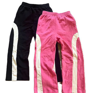 กางเกงขาบานแบบลำลองสำหรับผู้ชายมาใหม่กางเกงผ้าฝ้ายลายทางด้าน100% กางเกงขายาวสำหรับผู้ชายกางเกงผ้าปะต่อกันซักทำจากเสื้อผ้าที่ไม่ซ้ำใคร - Product Image 2