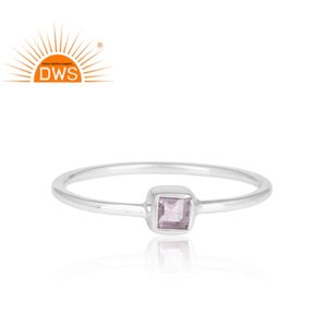 Anillo apilable de plata de ley con amatista natural, de moda y gran venta, para mujer, regalo para ella. - Product Image 2