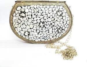 Bolso de mano de diseñador hecho a mano con mosaico de Metal para mujer, bolso de mano con mosaico de Metal para fiesta de noche, moda para mujer - Product Image 3