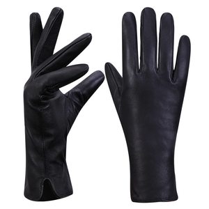 Women's Long Genuine <b>Leather</b> <b>Gloves</b> Soft Cuff Casual Outdoor Plain Style for Winter for Driving Party Wholesale Factory Sale - Product Image 1