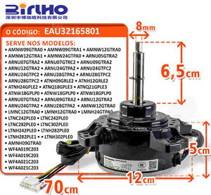 Motore Elettrico per Ventilatore in Metallo BIRLHO SIC-67FV-F137-2 per <span class=keywords><strong>Condizionatori</strong></span> Domestici e Industriali, Facile Installazione, Garanzia di 3 Anni - Product Image 2