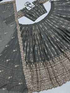 Heavy Star Georgette brodé séquence travail robe pakistanaise traditionnelle pour vêtements de mariée Lehengas Choli pour les fêtes indiennes - Product Image 6