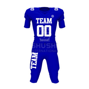 Uniforme de football américain sur mesure de haute qualité, respirant, à séchage rapide, grande taille, manches courtes, pour hommes, tissu 100% polyester - Product Image 3