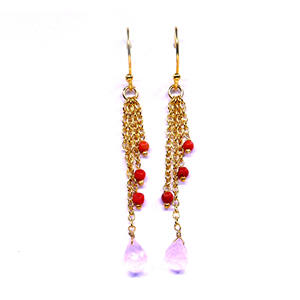 ชุดสำหรับงานแต่งงาน925เงินสเตอร์ลิงเครื่องประดับชุบทองอัญมณีหลากสีสำหรับผู้หญิงต่างหูแบบห้อย - Product Image 1