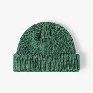 Venta al por mayor de alta calidad Jacquard invierno cálido logotipo personalizado Unisex liso acanalado puños acrílico pescador gorro de punto - Product Image 6