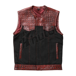 Personnalisé pour Gilet en cuir de crocodile pour hommes Unique Camouflage Pattern Vintage Decoration Unique Design Plus Size Outer We - Product Image 5