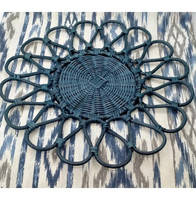 Plaque de chargeur en rotin tissé à la main/napperon tissé pour table à manger ou décoration de mariage artisanat du Vietnam