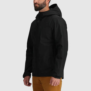 Chaqueta impermeable para hombre con impresión personalizada Fabricante OEM Chubasquero transpirable para exteriores Soporte de etiqueta privada - Product Image 3