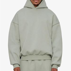 New Design Winter Oversized <b>Pullover</b> 100% Cotton French Terry Heavyweight 500gsm Cropped Windproof Breathable Hoodies for <b>Men</b> - Product Image 1