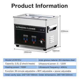 New arrivals 3.2L chuyên nghiệp siêu âm sạch hơn với kỹ thuật số hẹn giờ & nóng cho phòng thí nghiệm, đồ trang sức, bộ phận công nghiệp - Product Image 6