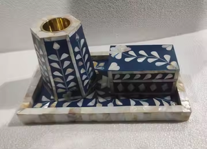 Quemador de incienso indio duradero ecológico de alta calidad, incrustaciones de perlas Madre, soportes de resina de madera, características aromáticas - Product Image 3