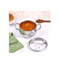 Casserole Classique en Acier Inoxydable Argenté, Design Moderne, Durable, Écologique, Fond en Cuivre, Compatible Tous Types de Cuisinières, Plat de Service pour Aliments Chauds en Métal