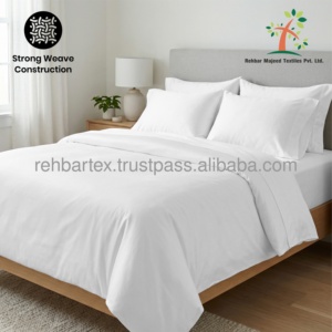 Drap de lit en satin 100% coton (300TC) Lisse et doux avec un tombé élégant, durable, respirant, finition de qualité supérieure pour la maison et l'hôtellerie - Product Image 3