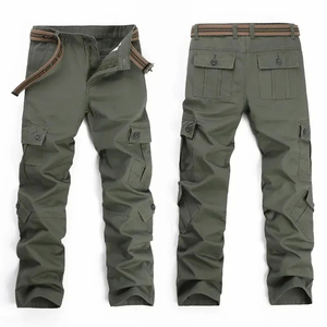 Pantalones Cargo personalizados directos de fábrica para hombres 100% algodón Multi bolsillo Cargo pantalones Streetwear estilo OEM - Product Image 5