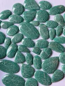 Offre Spéciale gros naturel Amazonite Flatback Cabochon vert Agate pierre précieuse en vrac pour la fabrication de bijoux mélanger la taille et la forme - Product Image 3