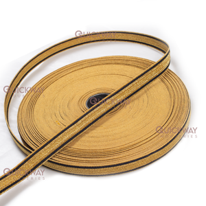 Premium 100% Bullion Wire Requisito personalizado Logo Bordado a mano 13 mm Cordones trenzados dorados Tela artesanal decorativa - Product Image 1